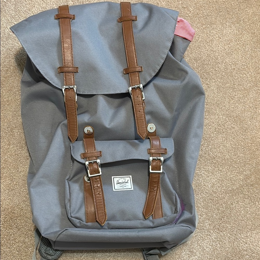 Herschel Supply Company Gray and Brown Roll-Top Backpack